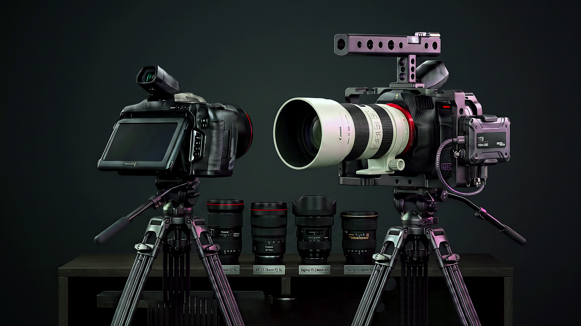 Caméras Blackmagic 6K et lentilles disponibles au Studio du Château pour les tournages vidéo, publicitaires, corporatifs et numériques à Montréal.